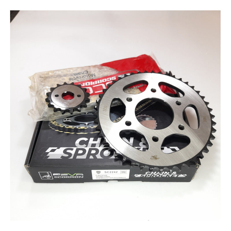 Kit Arrastre Racing Pulsar 200ns /fi Revo Scorpion (16x45) Plateado
