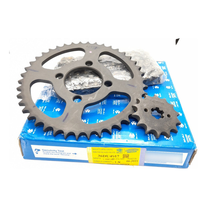 Kit Arrastre Boxer Ct 100 Bajaj Original (42/14) Plateado