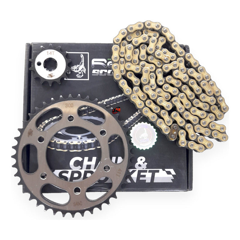 Kit Arrastre Fz 16 /2,0 (freno Banda) Revo Scorpion (14x41) Plateado