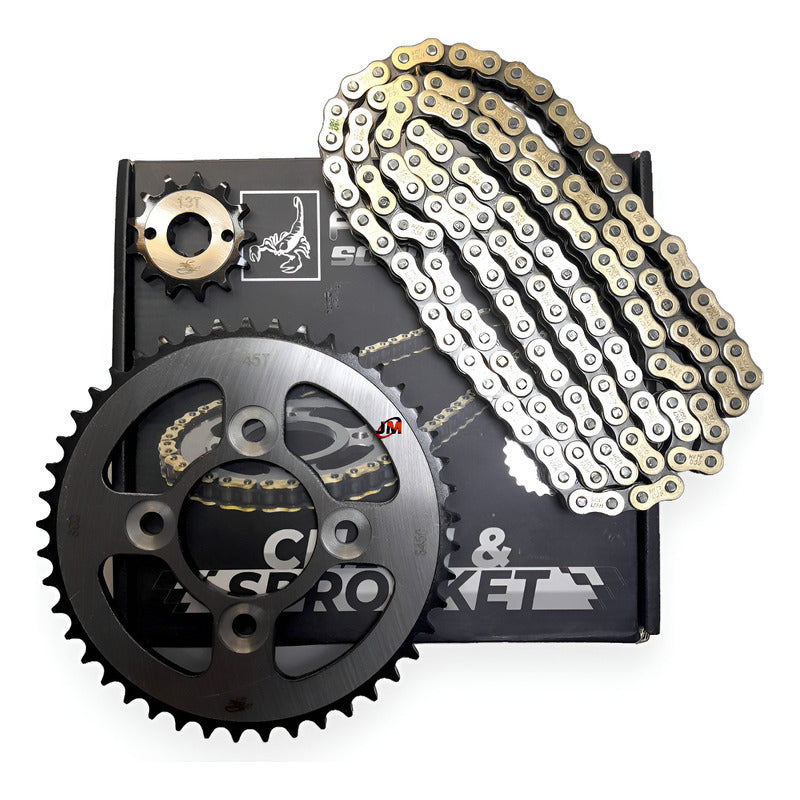 Kit Arrastre Apache Rtr 160 4v Revo Scorpion (14x45)428h-138 Plateado