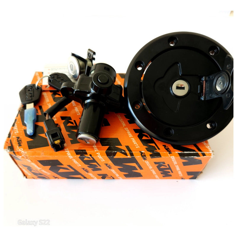 Kit Switch Encendido+tapa Tanque+seguro Duke 200ng/250ng/390
