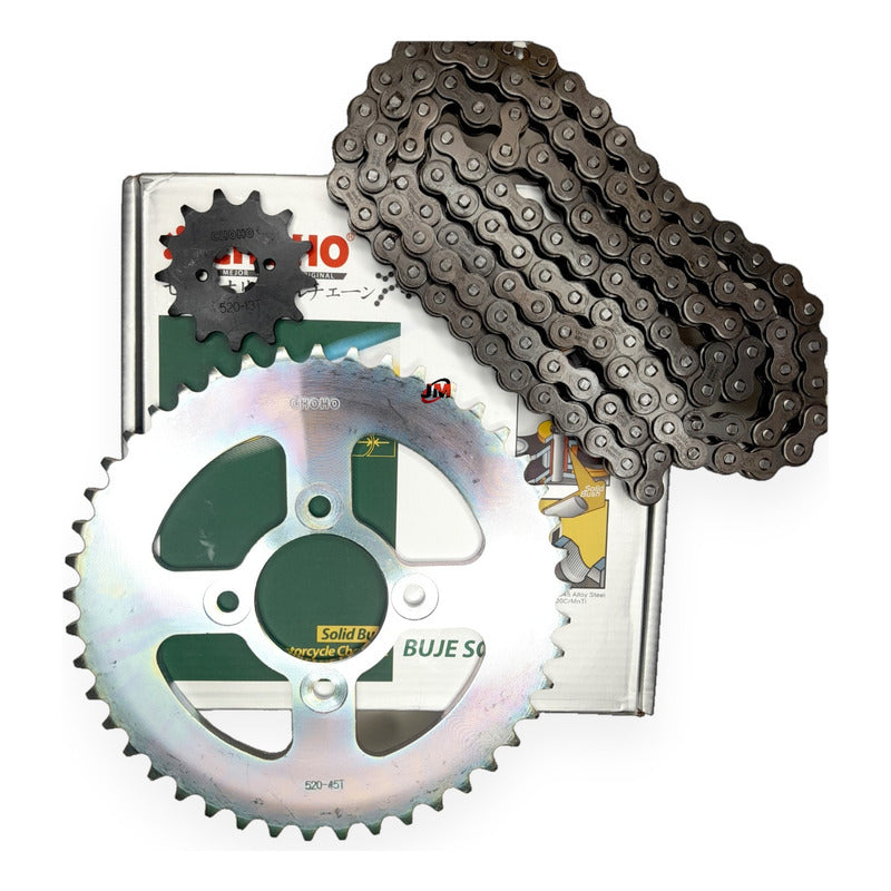 Kit Arrastre Apache 200 Rtr (13x45) /520hs-120 Choho Plateado