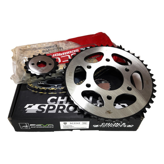 Kit Arrastre Racing Pulsar 200ns /fi Revo Scorpion (16x45) Plateado
