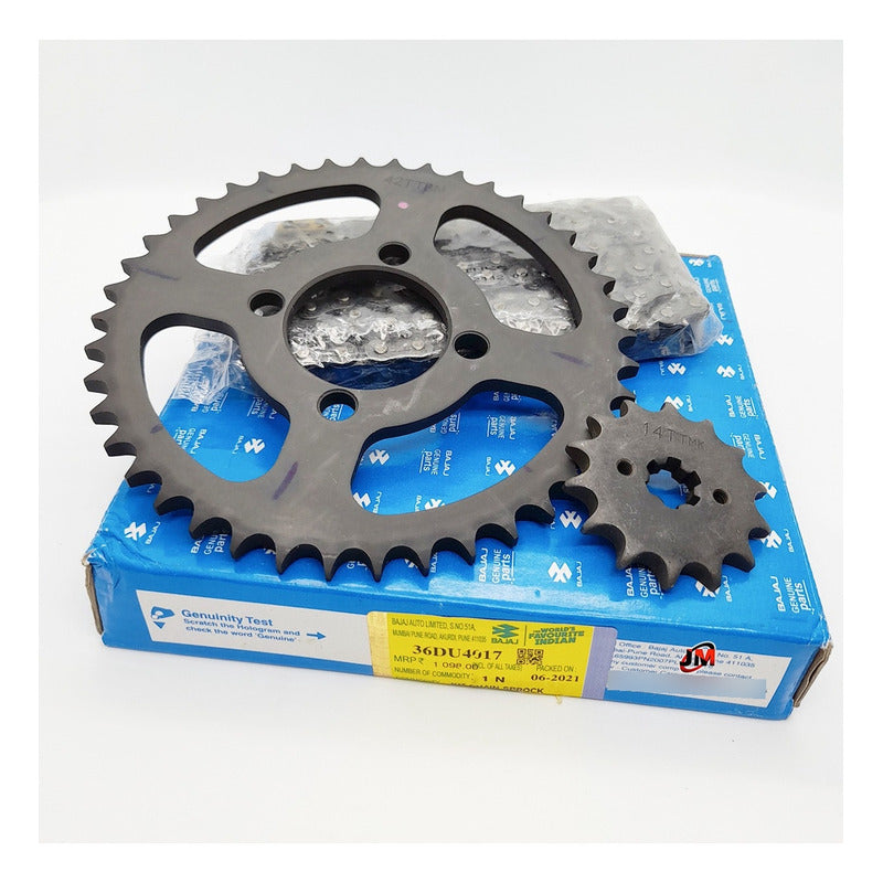 Kit Arrastre Boxer Ct 100 Bajaj Original (42/14) Plateado