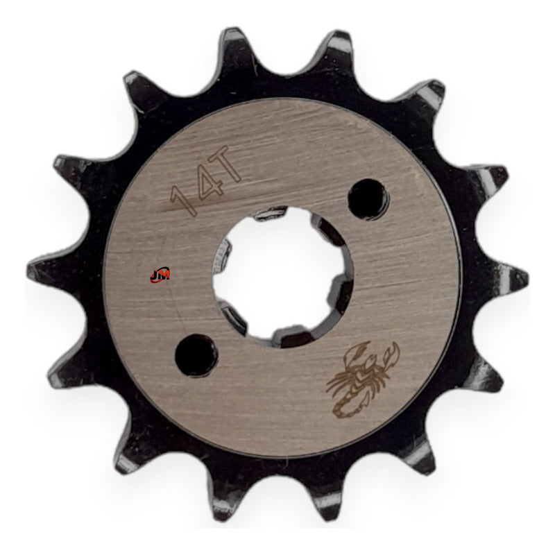 Kit Arrastre Boxer Ct100 Platino 100 Revo Scorpion (14x42) Plateado