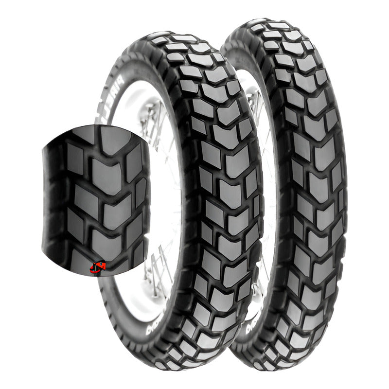 Llanta 110/90-17 + 90/90-19 Pirelli Mt60 Tt Uso Con Neumatic