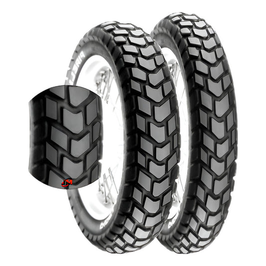 Llanta 110/90-17 + 90/90-19 Pirelli Mt60 Tt Uso Con Neumatic