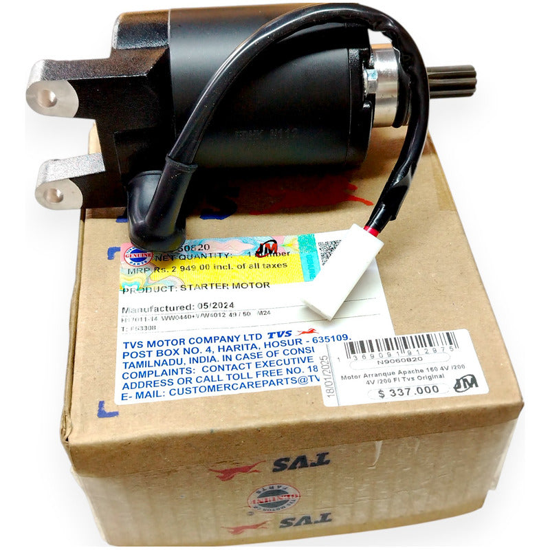 Motor Arranque Apache 160 4v /200 4v /200 Fi Tvs Original