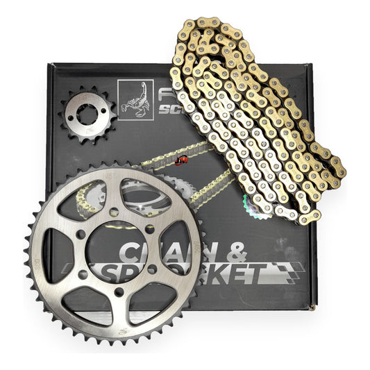 Kit Arrastre Xtz 150 Revo Scorpion (14x45)6h 428h-132 Dorada Plateado