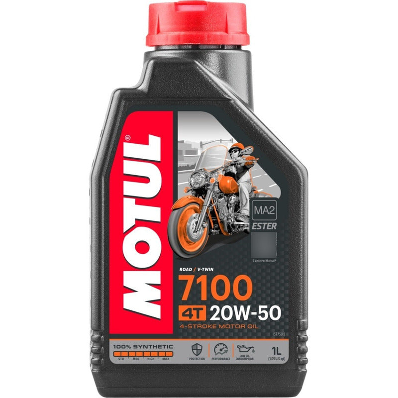 Aceite De Motor Para Motos Y Cuatriciclos 4t Motul 7100 Sintético 20w-50 1l