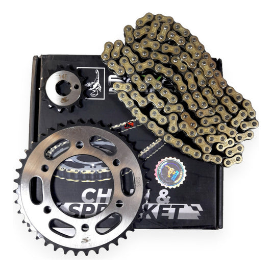 Kit Arrastre Fz 16 /2,0 (freno Banda) Revo Scorpion (14x40) Plateado