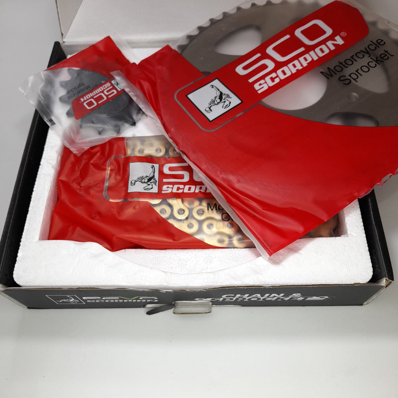 Kit Arrastre Dominar 400-ug-250 Ktm Duke 250-390-ng Scorpion Plateado