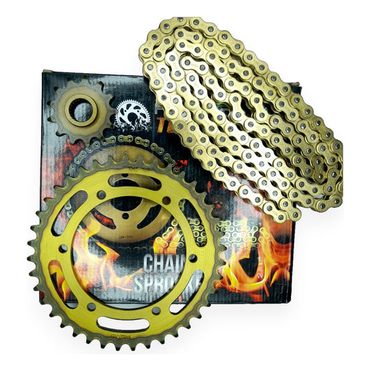 Kit Arrastre Xtz 250 /ybr 250 /tenere 25  Revo Termico 13x40 Dorado Oscuro
