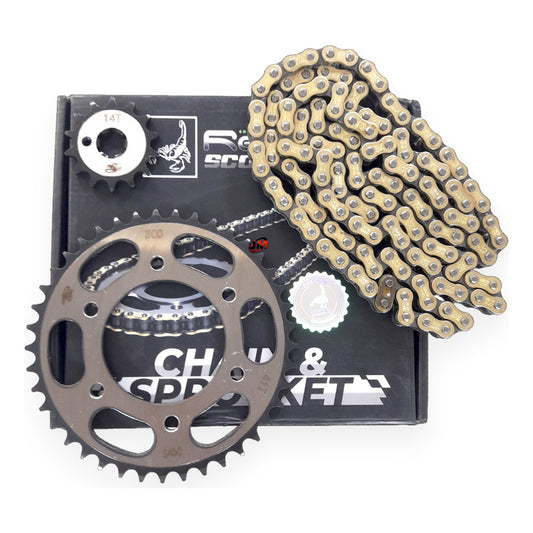 Kit Arrastre Fz 16 /2,0 (freno Banda) Revo Scorpion (14x41) Plateado