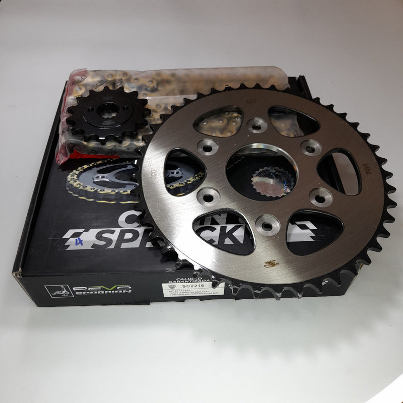Kit Arrastre Dominar 400-ug-250 Ktm Duke 250-390-ng Scorpion Plateado