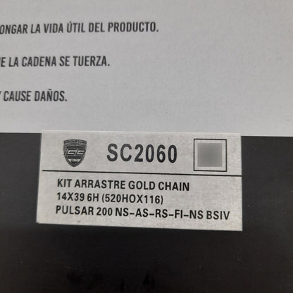 Kit Arrastre Oring Pulsar 200ns /200rs /200fi Revo Scorpion