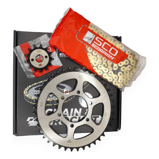 Kit Arrastre Ak Cr5 Ttx 180/200 Revo Scorpion 13x41/520h-110 Plateado