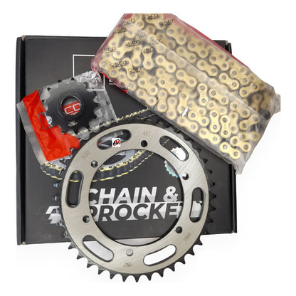 Kit Arrastre Xtz 250 Revo Scorpion (13x40)/520h-120 Dorada Plateado
